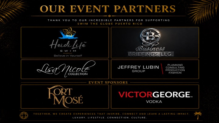 Our Event Partners — Heidi Life Swim, Business Briefings LLC, Lisa Nicole Collection, and Jeffrey Lubin Group