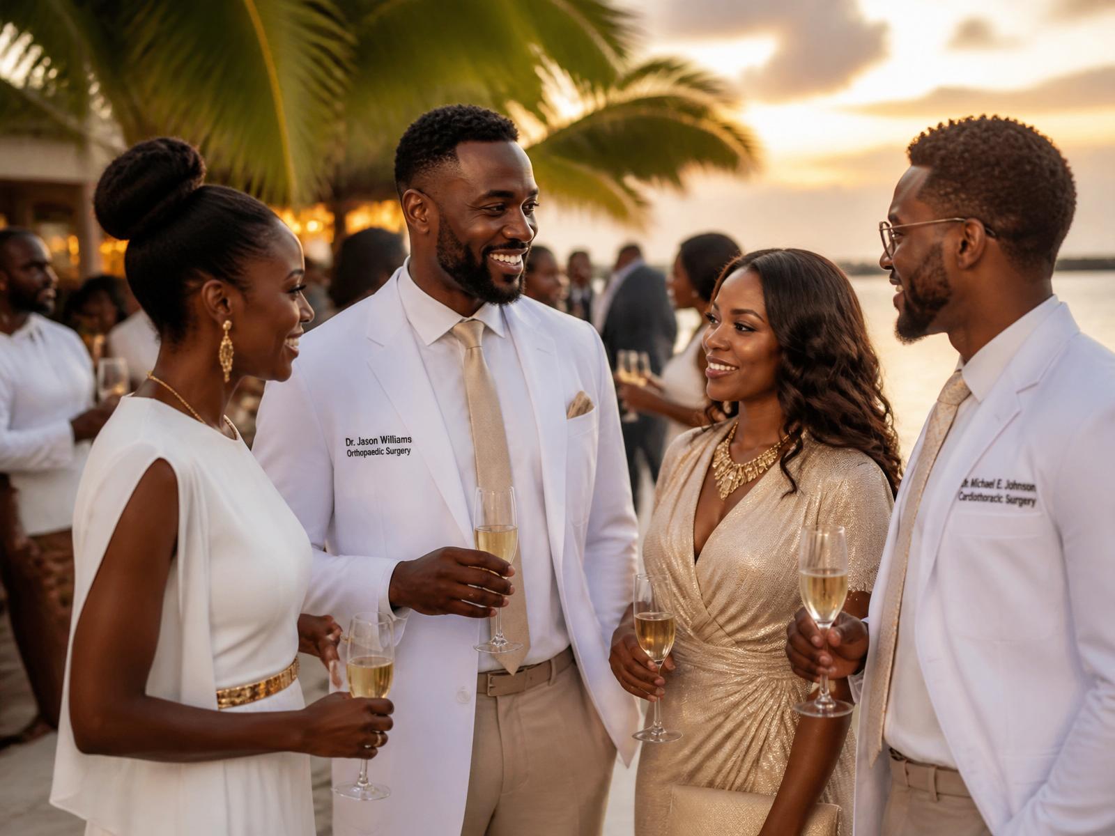Luxury networking at sunset